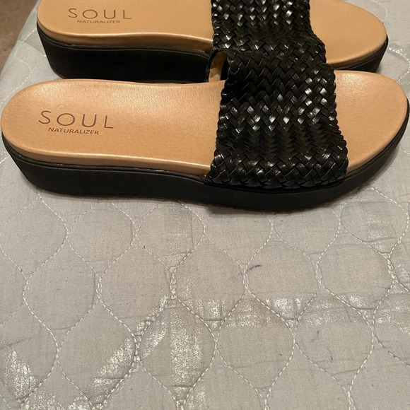 Natural Soul Shoes - SOUL~BLACK SANDALS~NWOT~SIZE 10